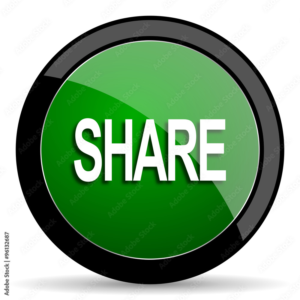 share green web glossy icon with shadow on white background share green web glossy icon with shadow on white background