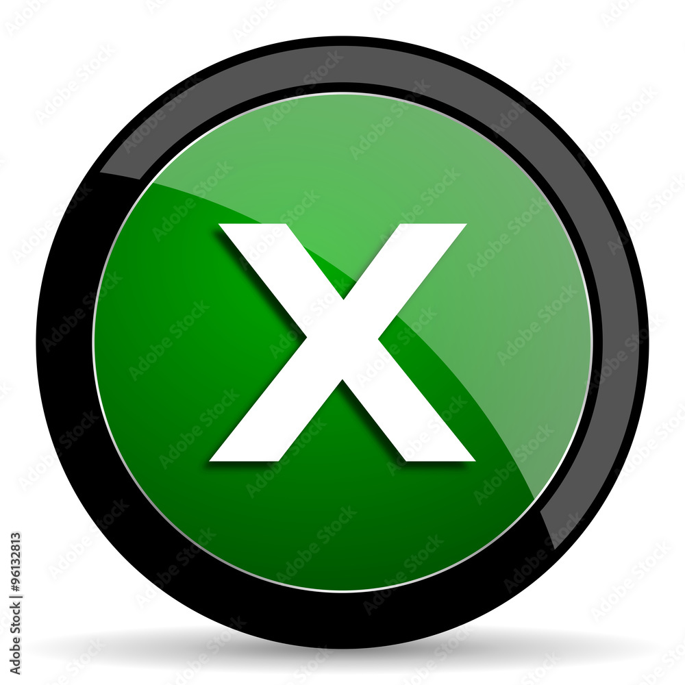 cancel green web glossy icon with shadow on white background cancel green web glossy icon with shadow on white background
