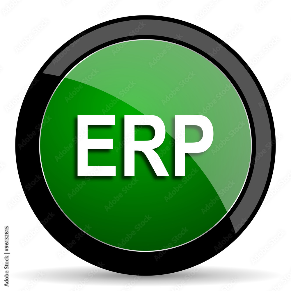 erp green web glossy icon with shadow on white background erp green web glossy icon with shadow on white background