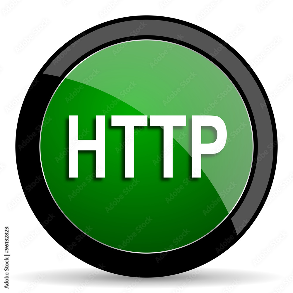 http green web glossy icon with shadow on white background http green web glossy icon with shadow on white background
