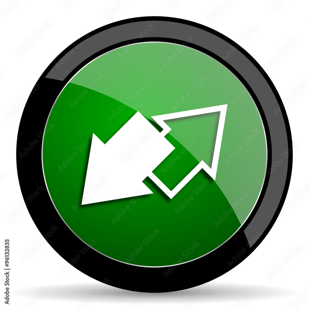 exchange green web glossy icon with shadow on white background exchange green web glossy icon with shadow on white background