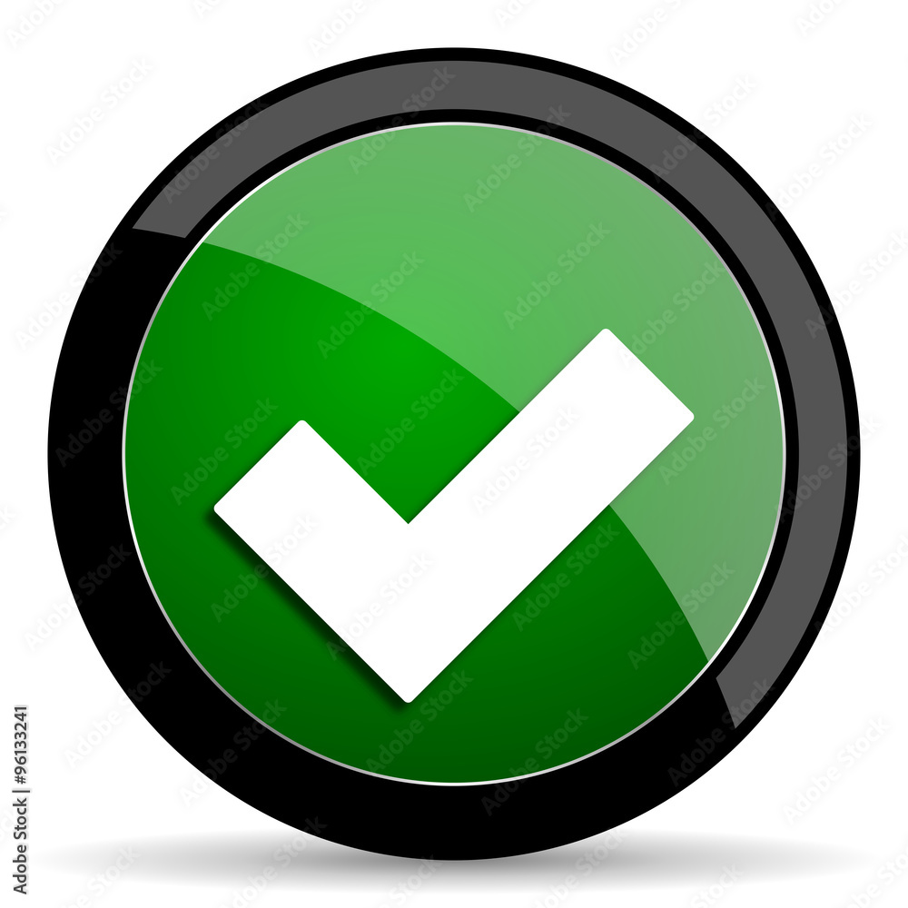 accept green web glossy icon with shadow on white background accept green web glossy icon with shadow on white background