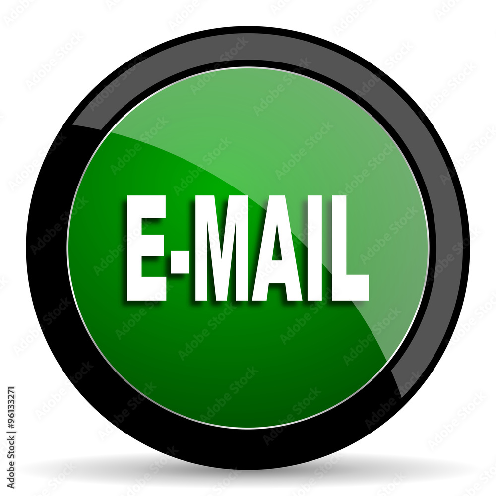 email green web glossy icon with shadow on white background email green web glossy icon with shadow on white background
