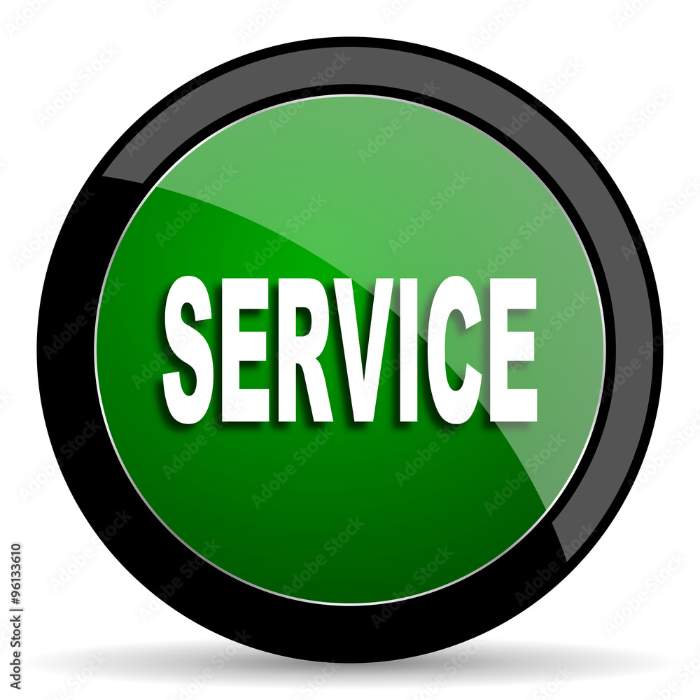 service green web glossy icon with shadow on white background service green web glossy icon with shadow on white background