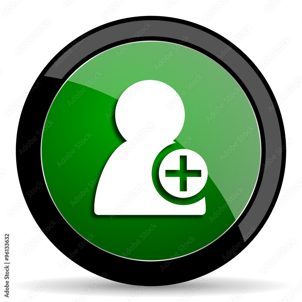 add contact green web glossy icon with shadow on white background add contact green web glossy icon with shadow on white background