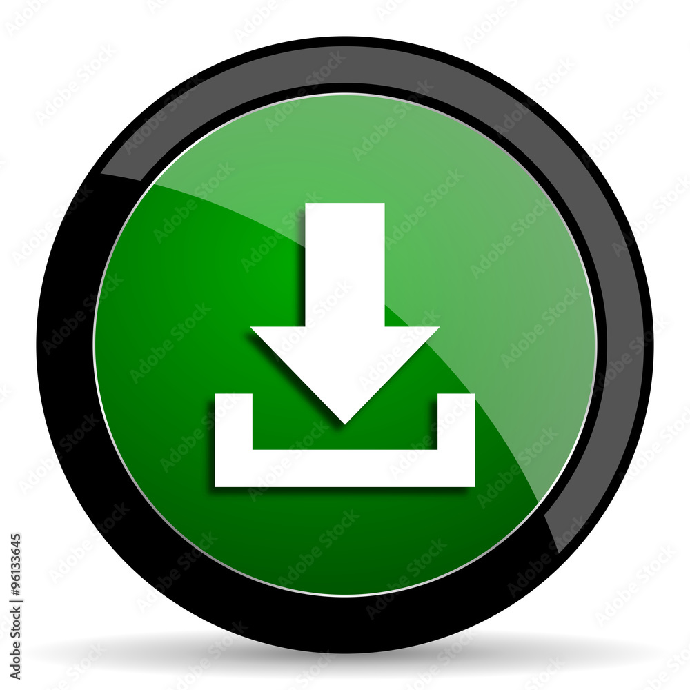 download green web glossy icon with shadow on white background download green web glossy icon with shadow on white background