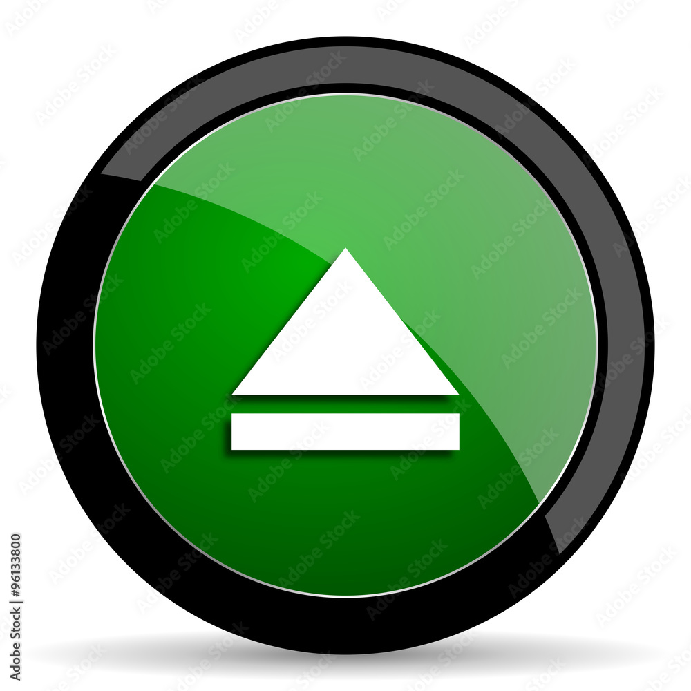 eject green web glossy icon with shadow on white background eject green web glossy icon with shadow on white background
