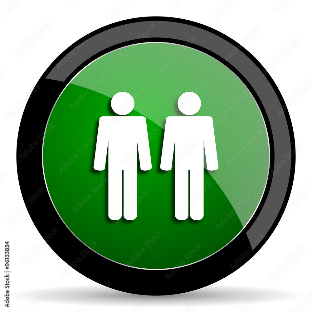 couple green web glossy icon with shadow on white background couple green web glossy icon with shadow on white background