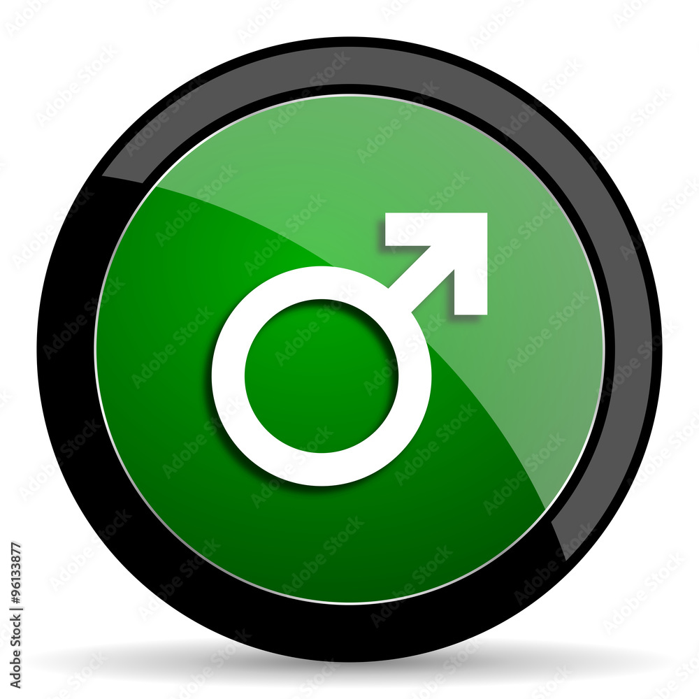 male green web glossy icon with shadow on white background male green web glossy icon with shadow on white background