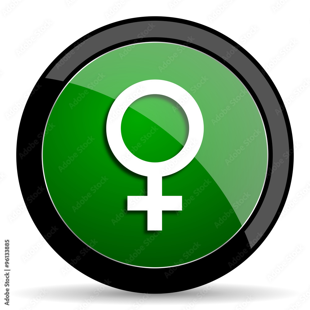 female green web glossy icon with shadow on white background female green web glossy icon with shadow on white background