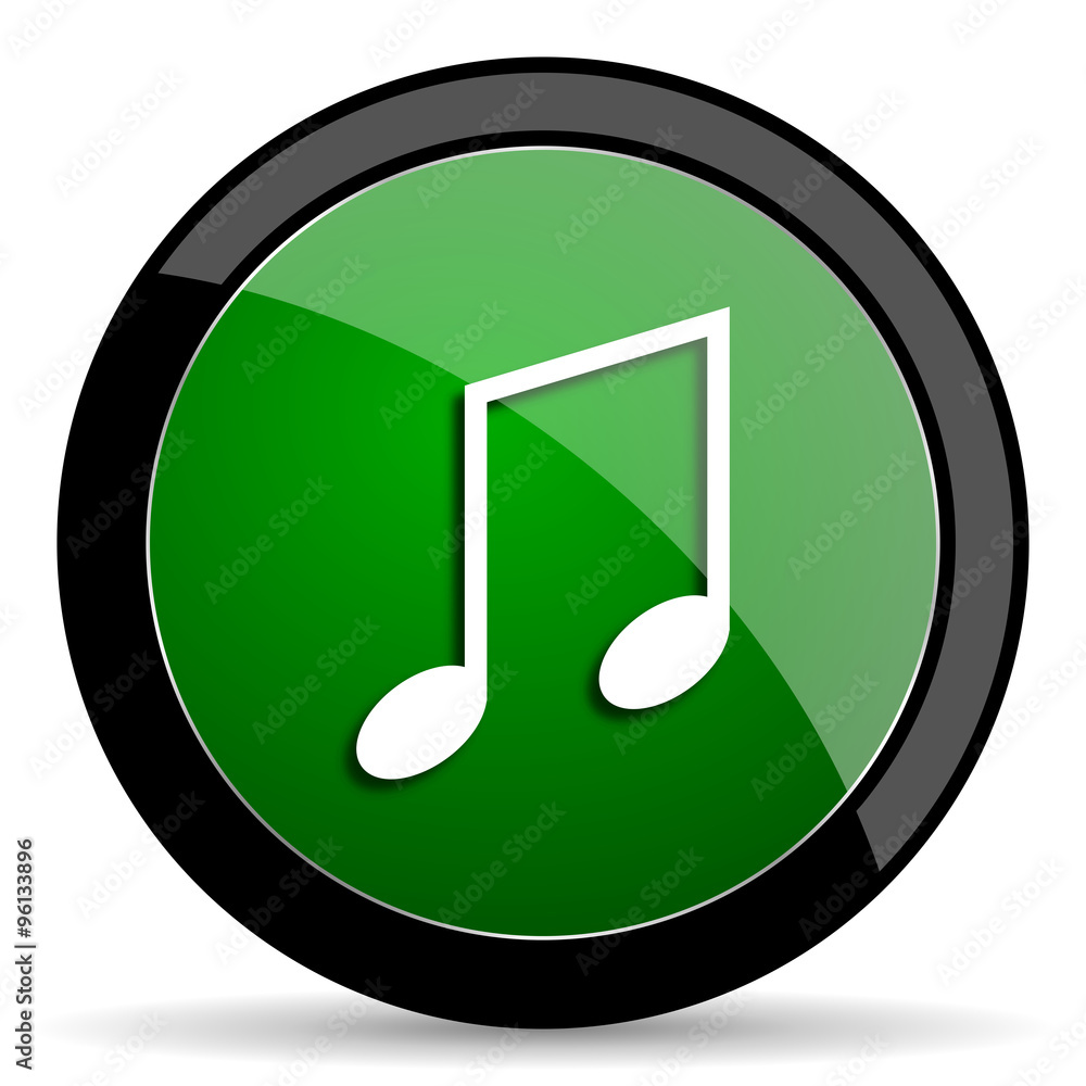 music green web glossy icon with shadow on white background music green web glossy icon with shadow on white background