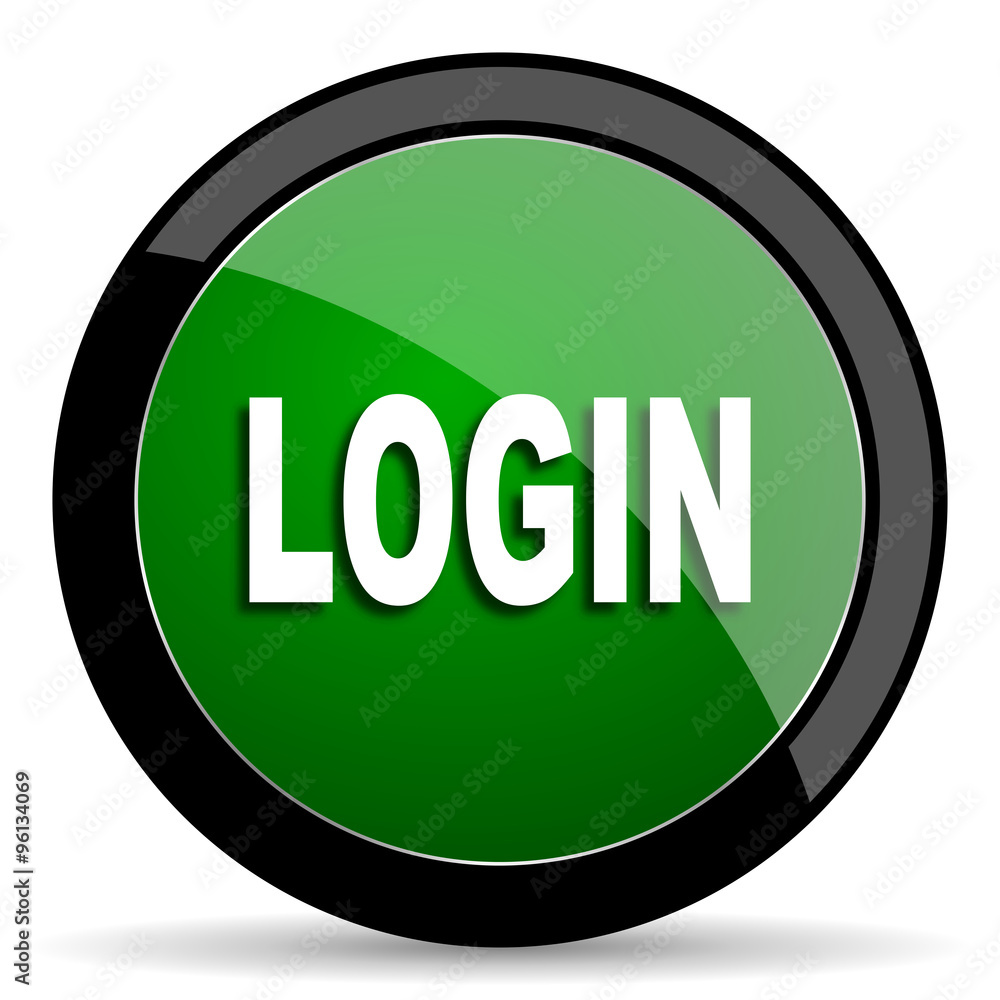 login green web glossy icon with shadow on white background login green web glossy icon with shadow on white background