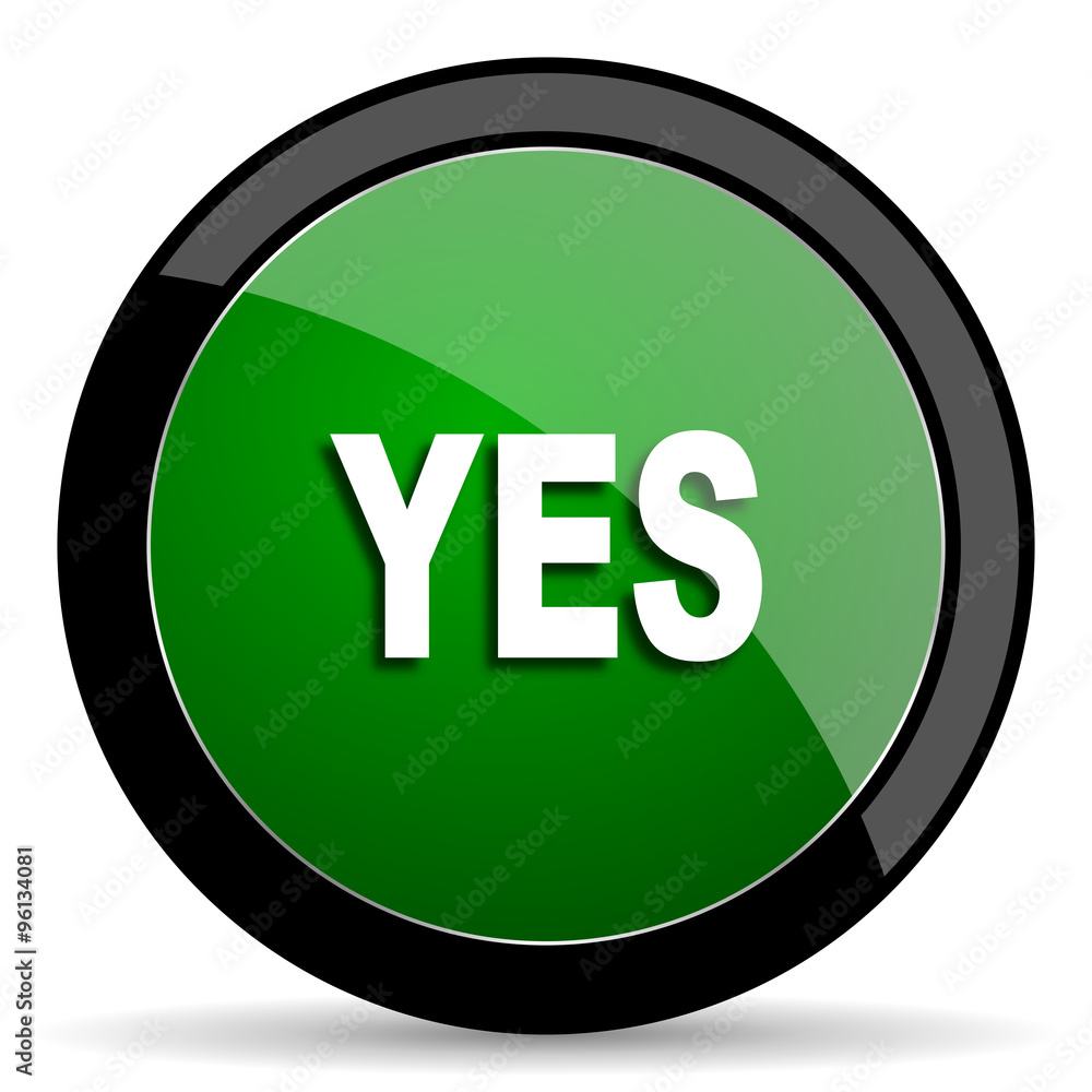 yes green web glossy icon with shadow on white background yes green web glossy icon with shadow on white background