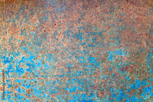Rusty blue painted metal