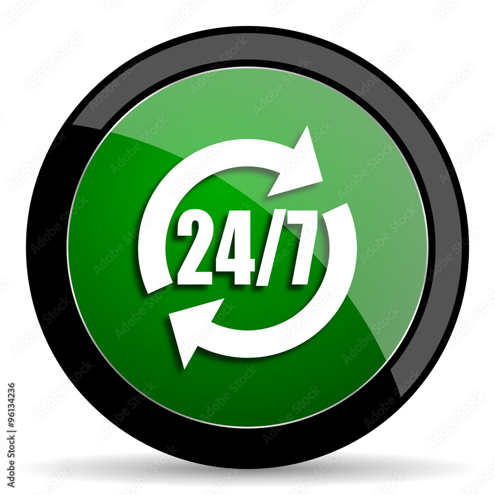 service green web glossy icon with shadow on white background service green web glossy icon with shadow on white background