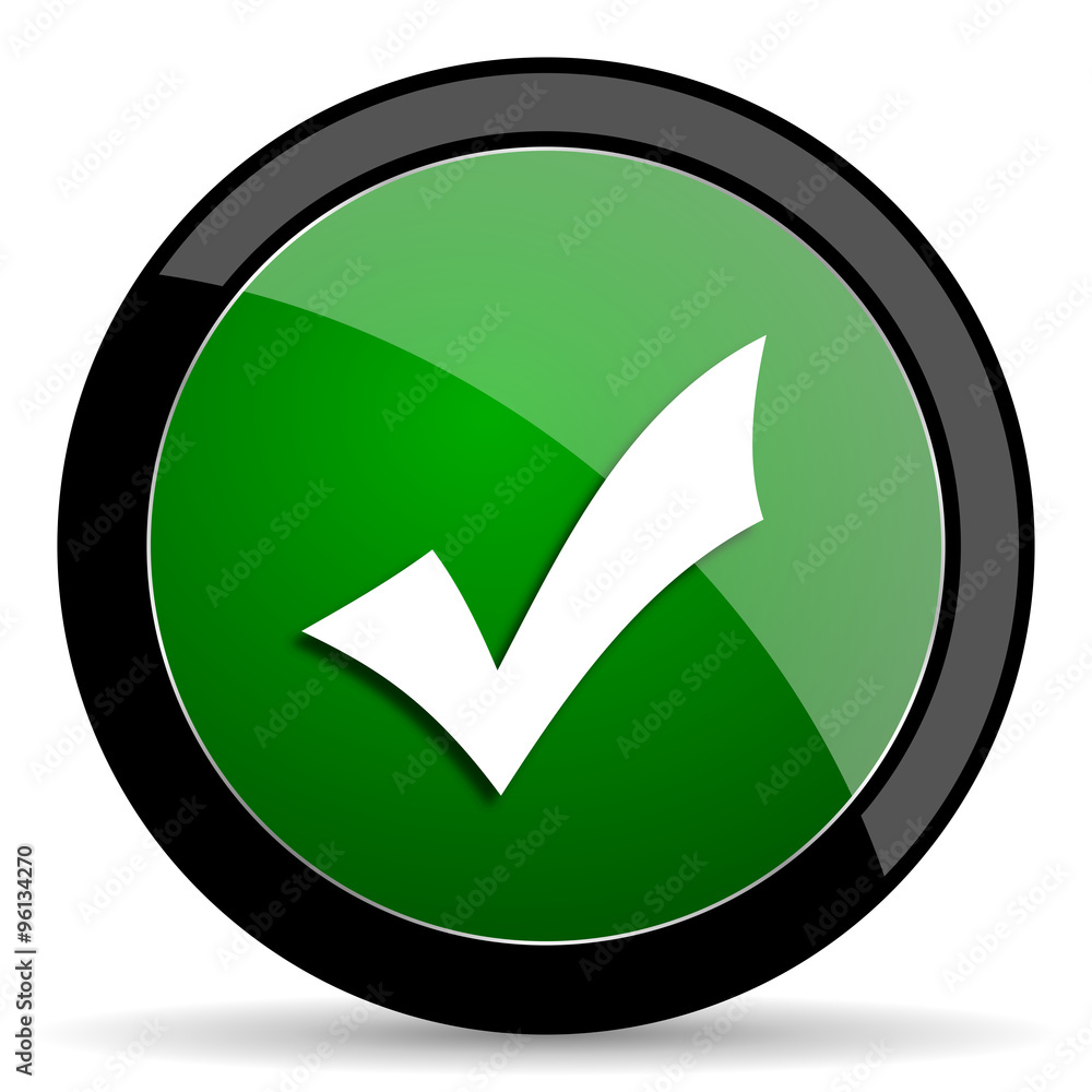 accept green web glossy icon with shadow on white background accept green web glossy icon with shadow on white background