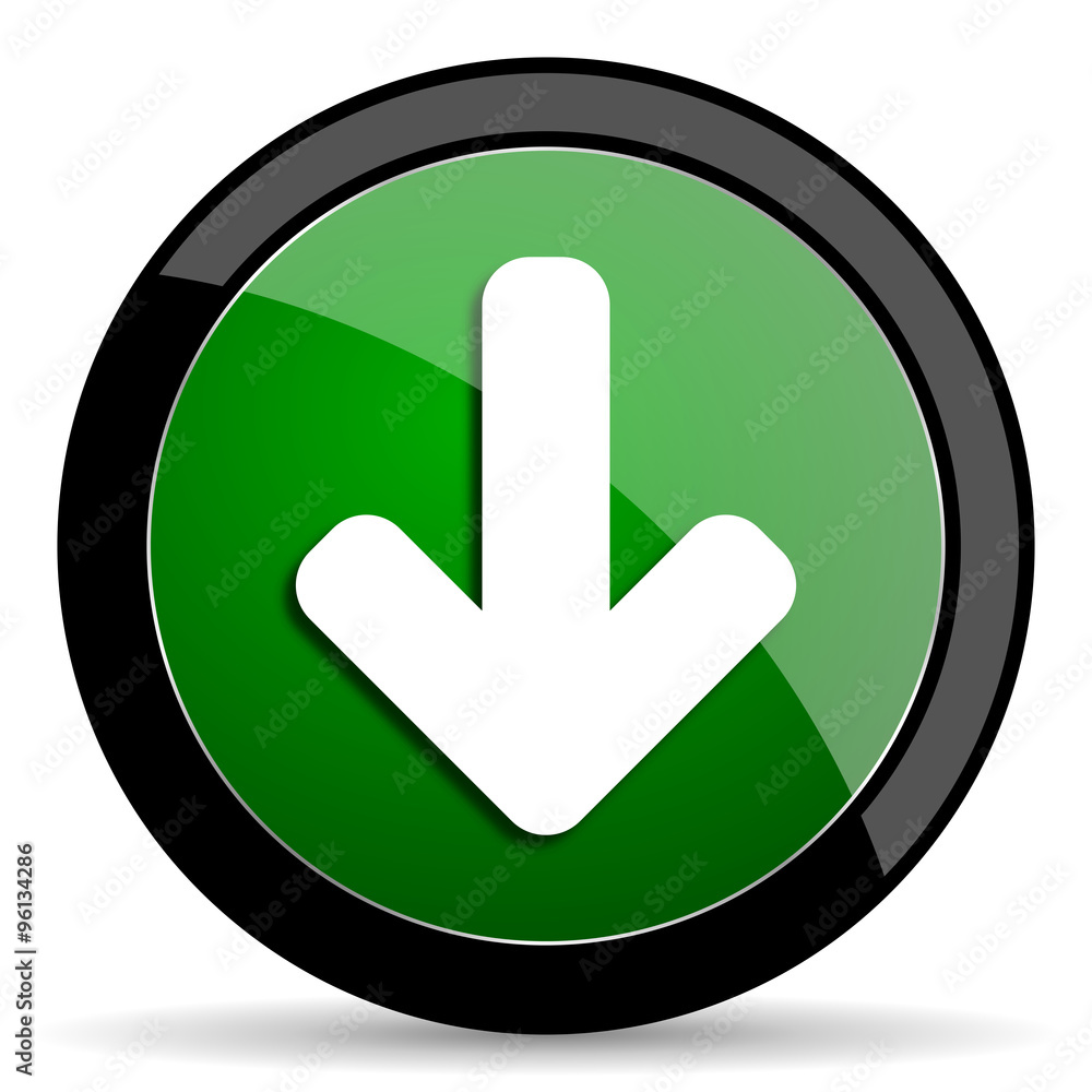 download arrow green web glossy icon with shadow on white background download arrow green web glossy icon with shadow on white background