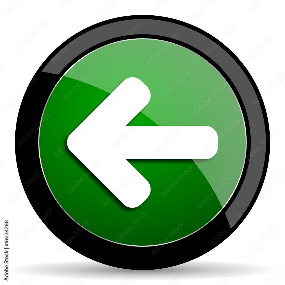 left arrow green web glossy icon with shadow on white background left arrow green web glossy icon with shadow on white background