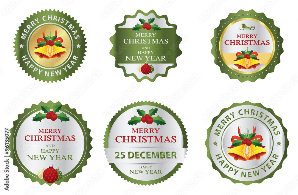 Obraz premium Christmas labels budges logo or sticker