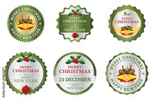 Christmas labels budges logo or sticker