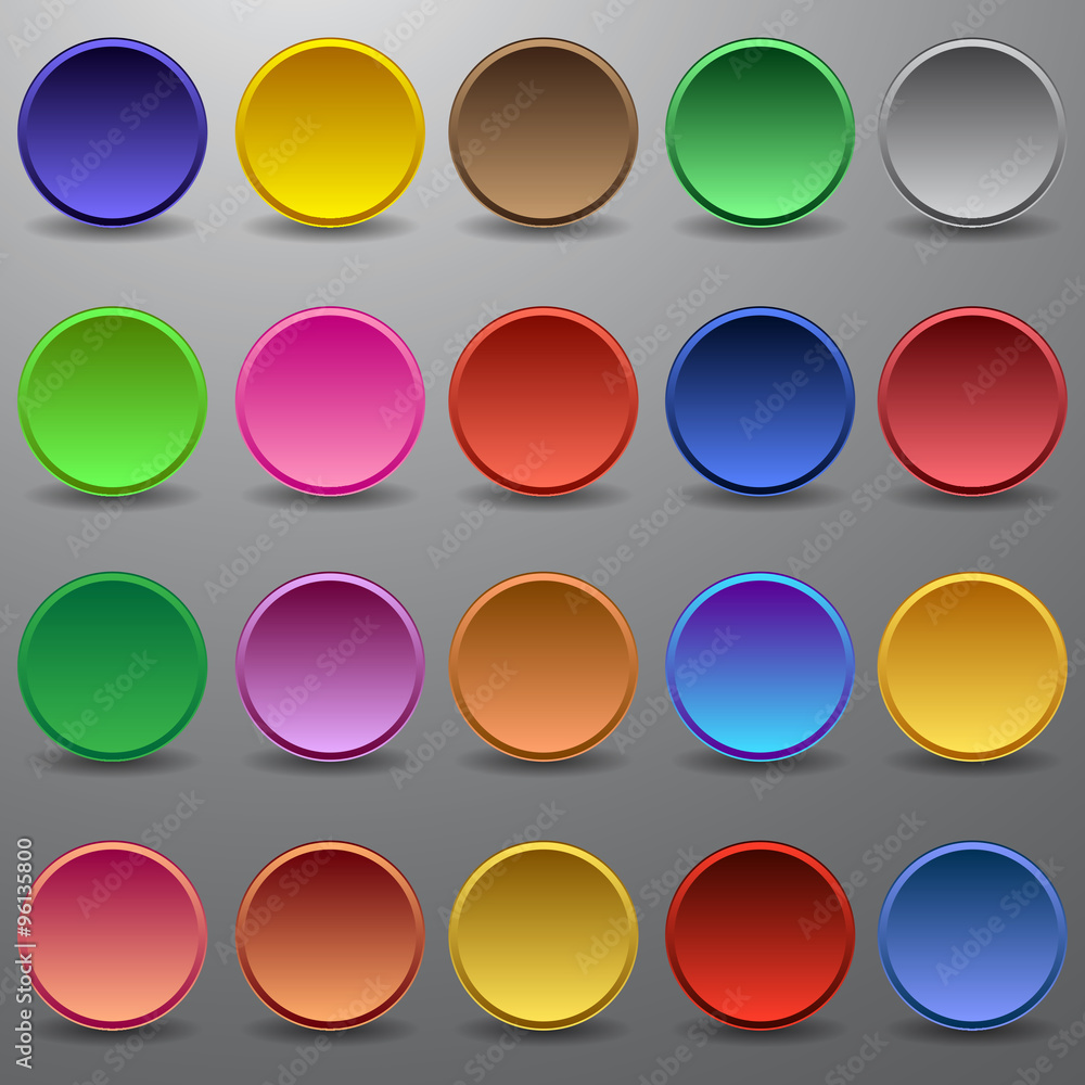 Set of color buttons