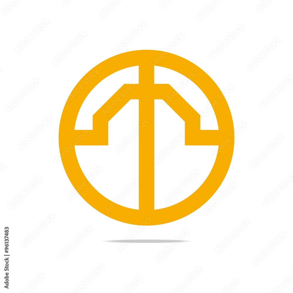 Logo sign yellow circle T Design Symbol Graphic Icon Vector Logo sign yellow circle T Design Symbol Graphic Icon Vector