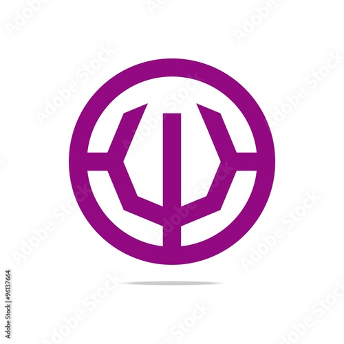 Logo sign circleletter purple W Design Symbol Graphic Icon Vector