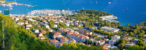 Split coast aerial panoramic view