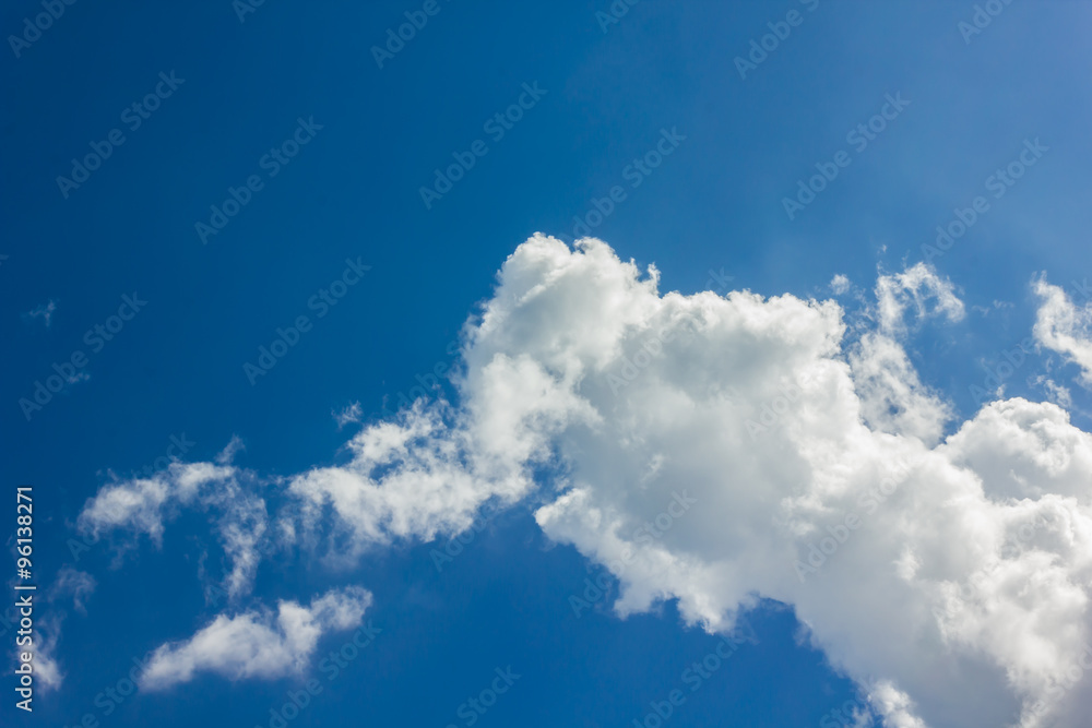Beautiful light blue sky with puffy white clouds in happy morning day with fresh holiday and freedom feeling Beautiful light blue sky with puffy white clouds in happy morning day with fresh holiday and freedom feeling