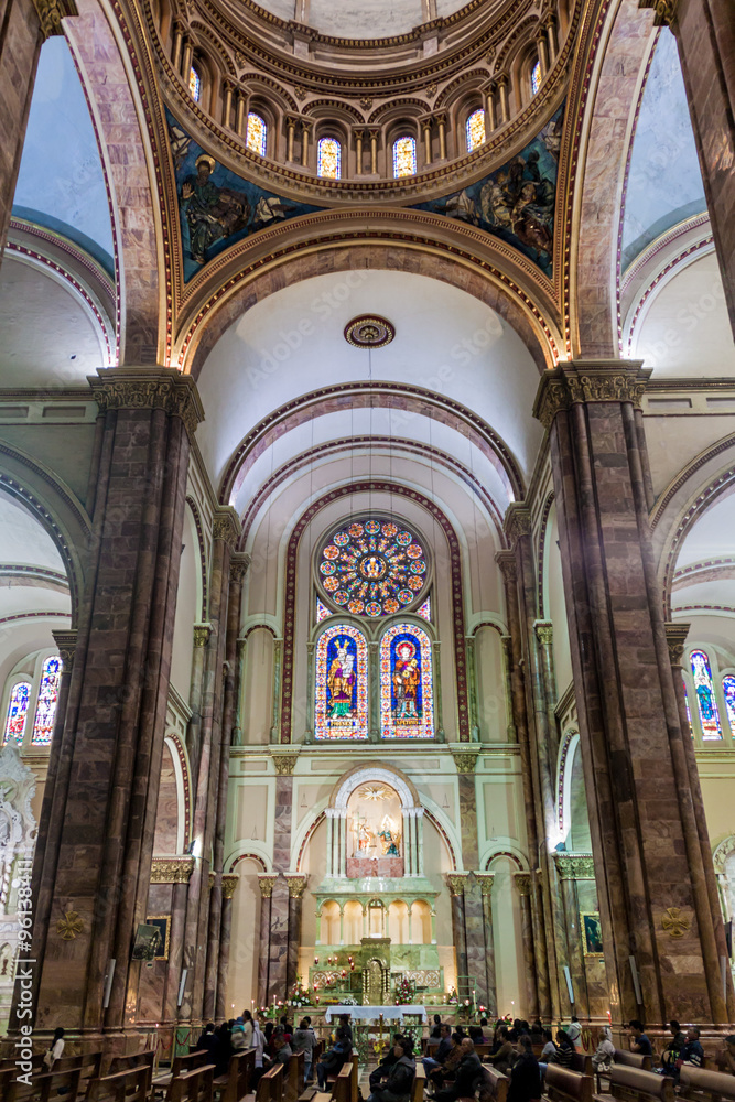 Interior of New Cathedral (Catedral de la Inmaculada Concepcion), Cuenca, Ecuador