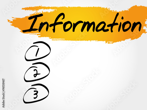 INFORMATION blank list, business concept