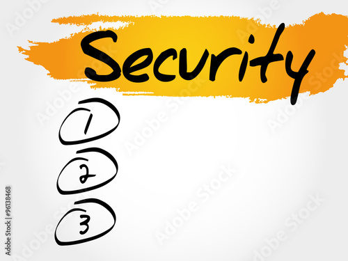 SECURITY blank list, business concept