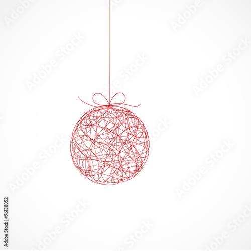 boule de noël rouge, suspendu