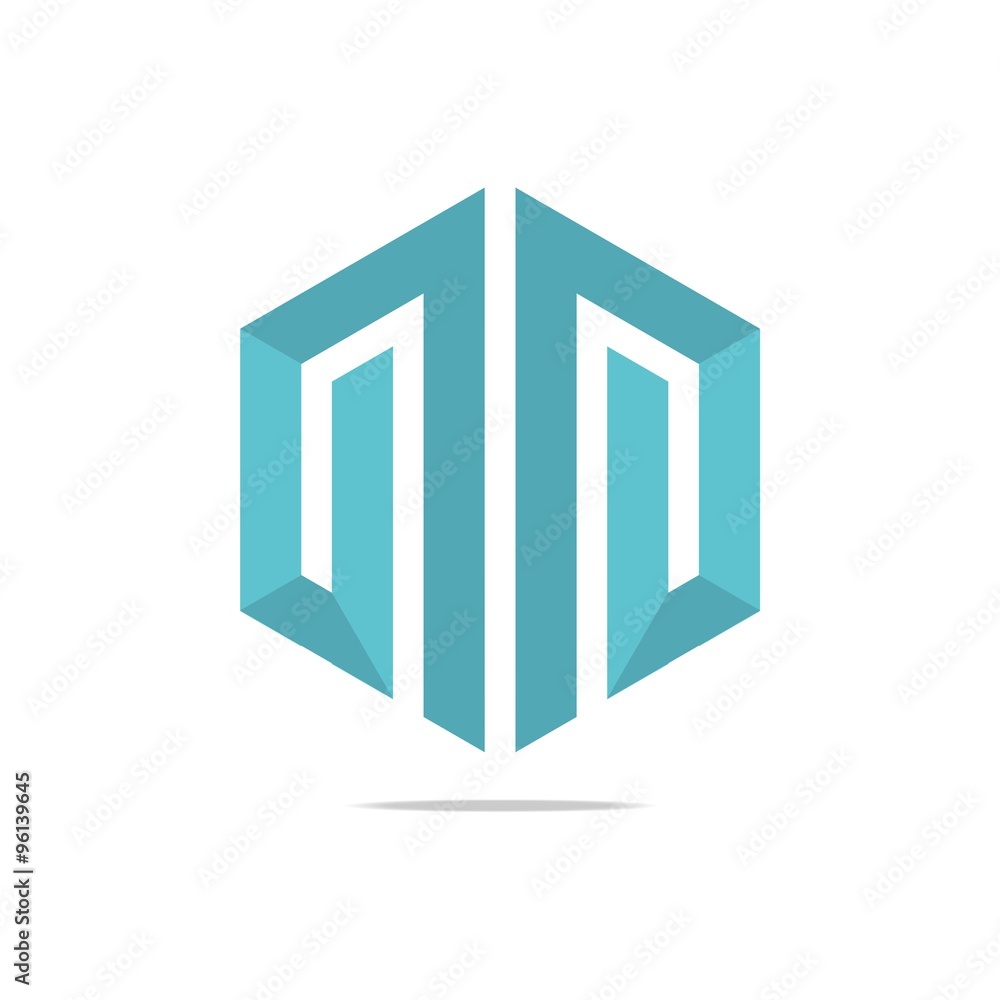Logo design Hexa arrow blue icon style Logo design Hexa arrow blue icon style
