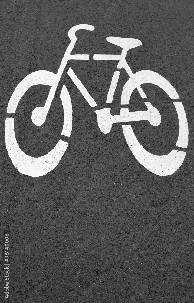 Bike lane. Sign for bicycle painted on the asphalt. Bike lane. Sign for bicycle painted on the asphalt.