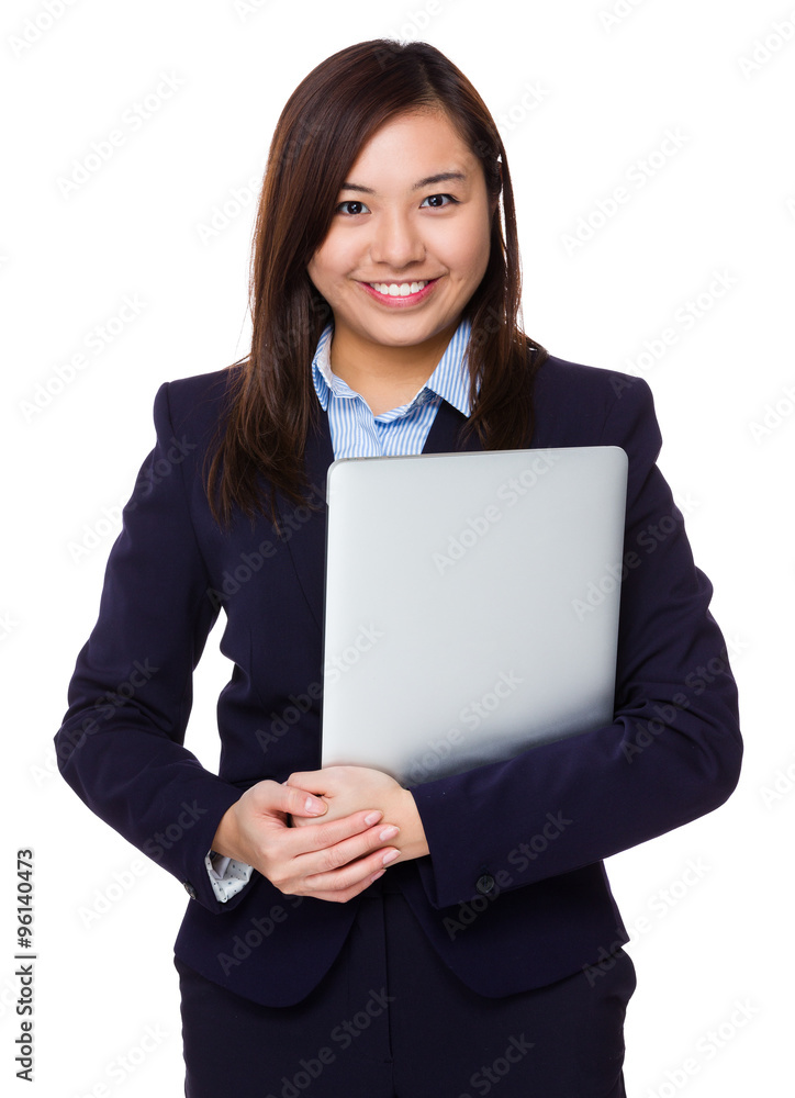 Businesswoman hold with laptop computer Businesswoman hold with laptop computer