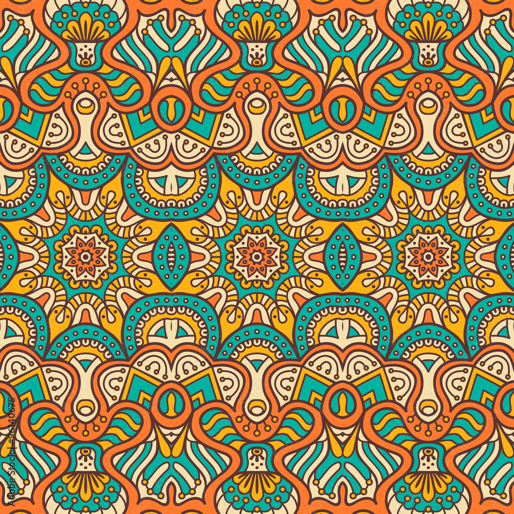 Ethnic floral seamless pattern