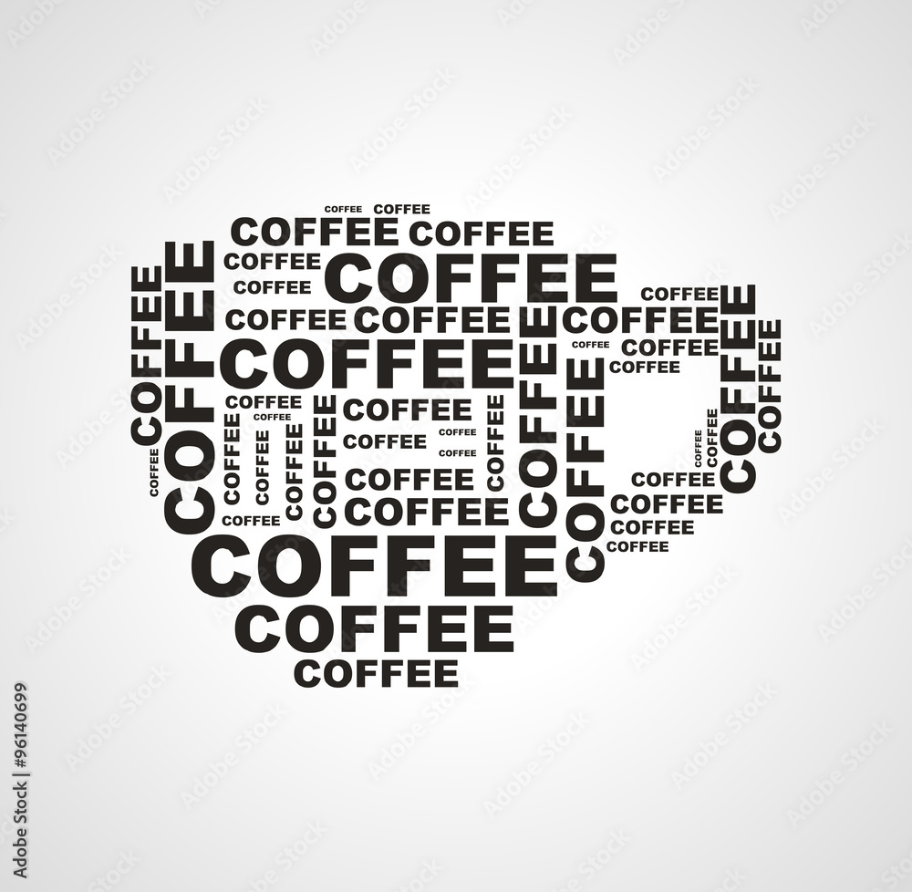 coffee cup composed of monochrome label coffee cup composed of monochrome label