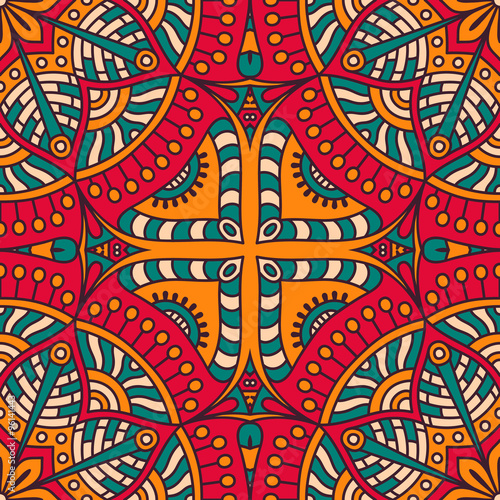 Ethnic floral seamless pattern