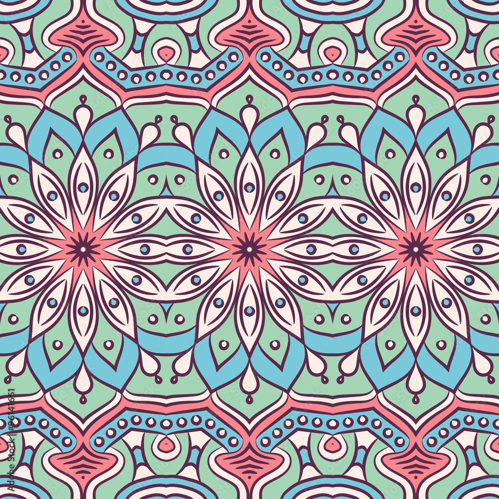 Ethnic floral seamless pattern