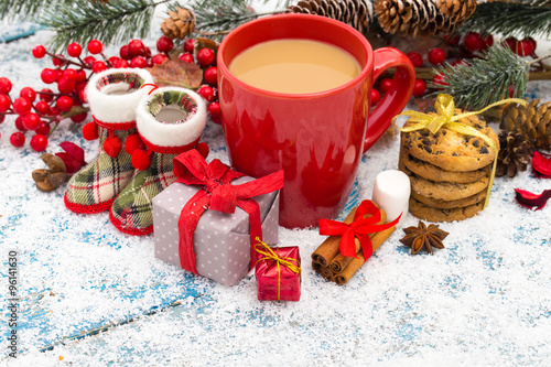 Cup of Christmas cappuccino © ZaZa studio