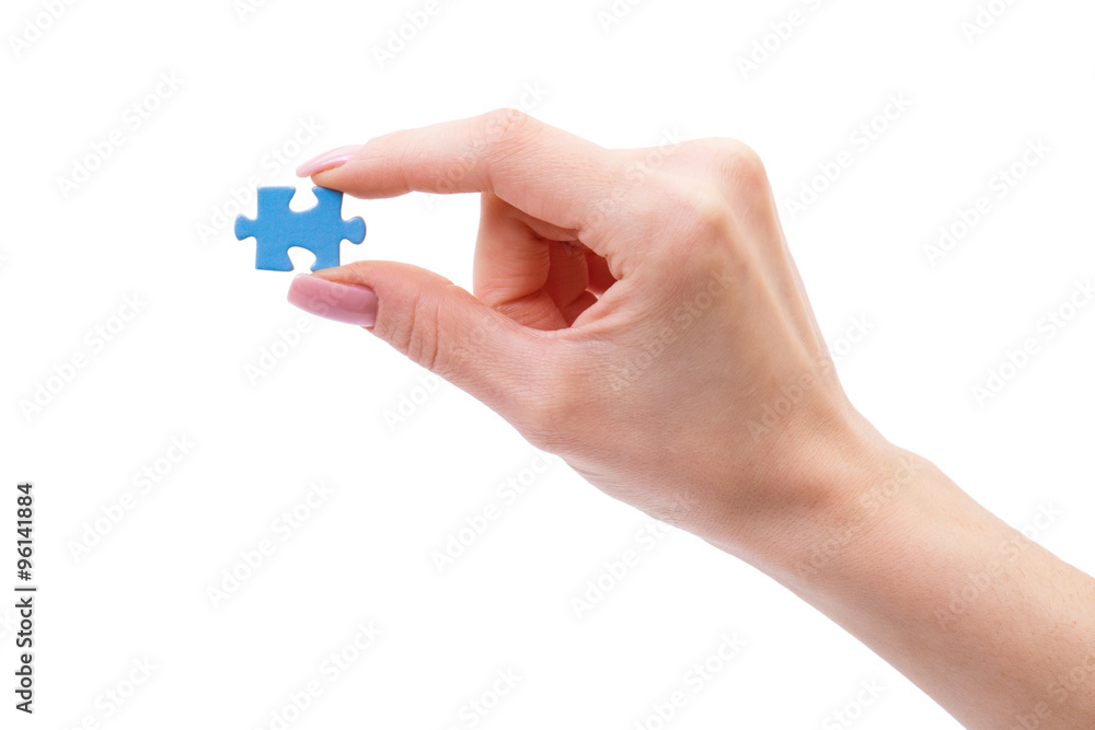 puzzle in hands isolated on white background puzzle in hands isolated on white background