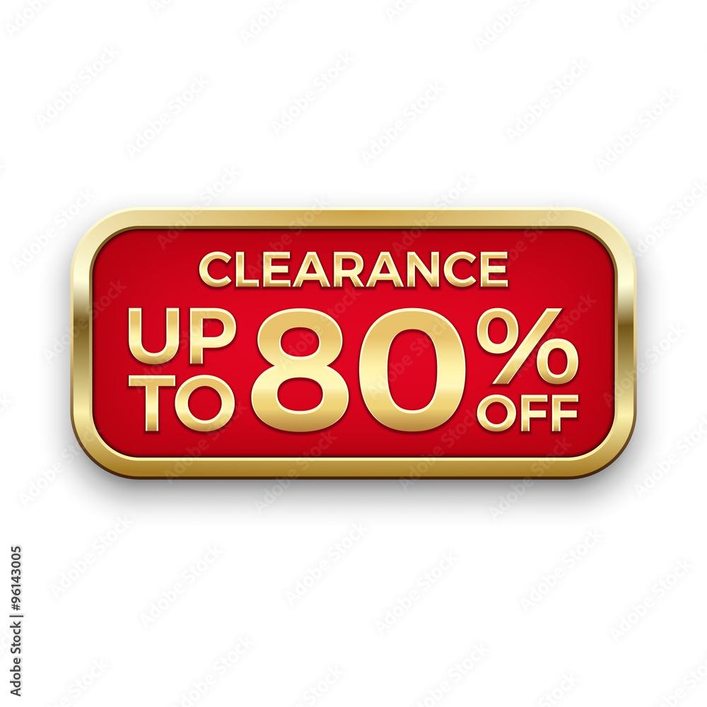 Red clearance plate in golden frame Red clearance plate in golden frame