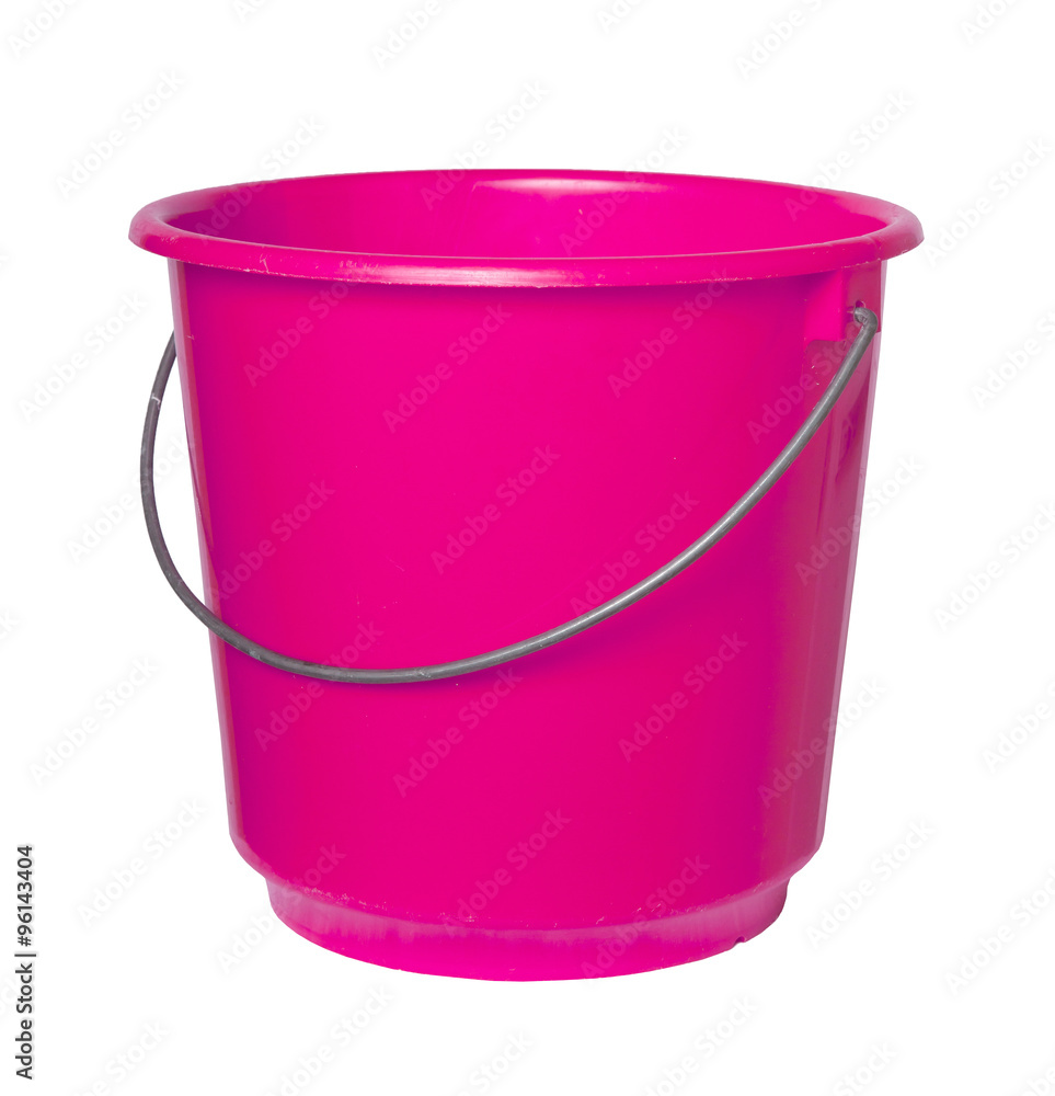 Single pink bucket isolated Single pink bucket isolated