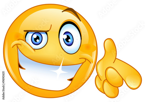 Cool emoticon pointing at you