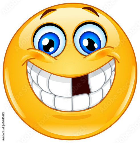 Emoticon with missing teeth