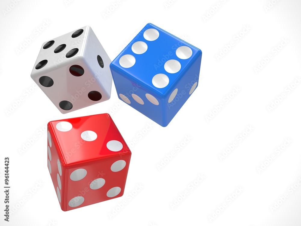 three dices on white three dices on white