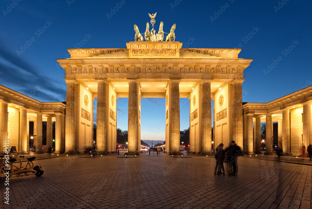 Berlin, Brandenburg Gate at dusk
