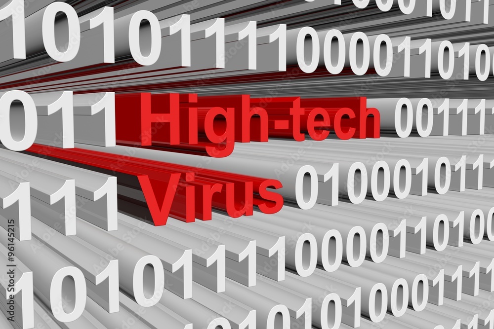 high-tech virus presents in the form of binary code