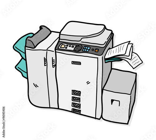 Copy Machine, a hand drawn vector illustration of a copy machine.